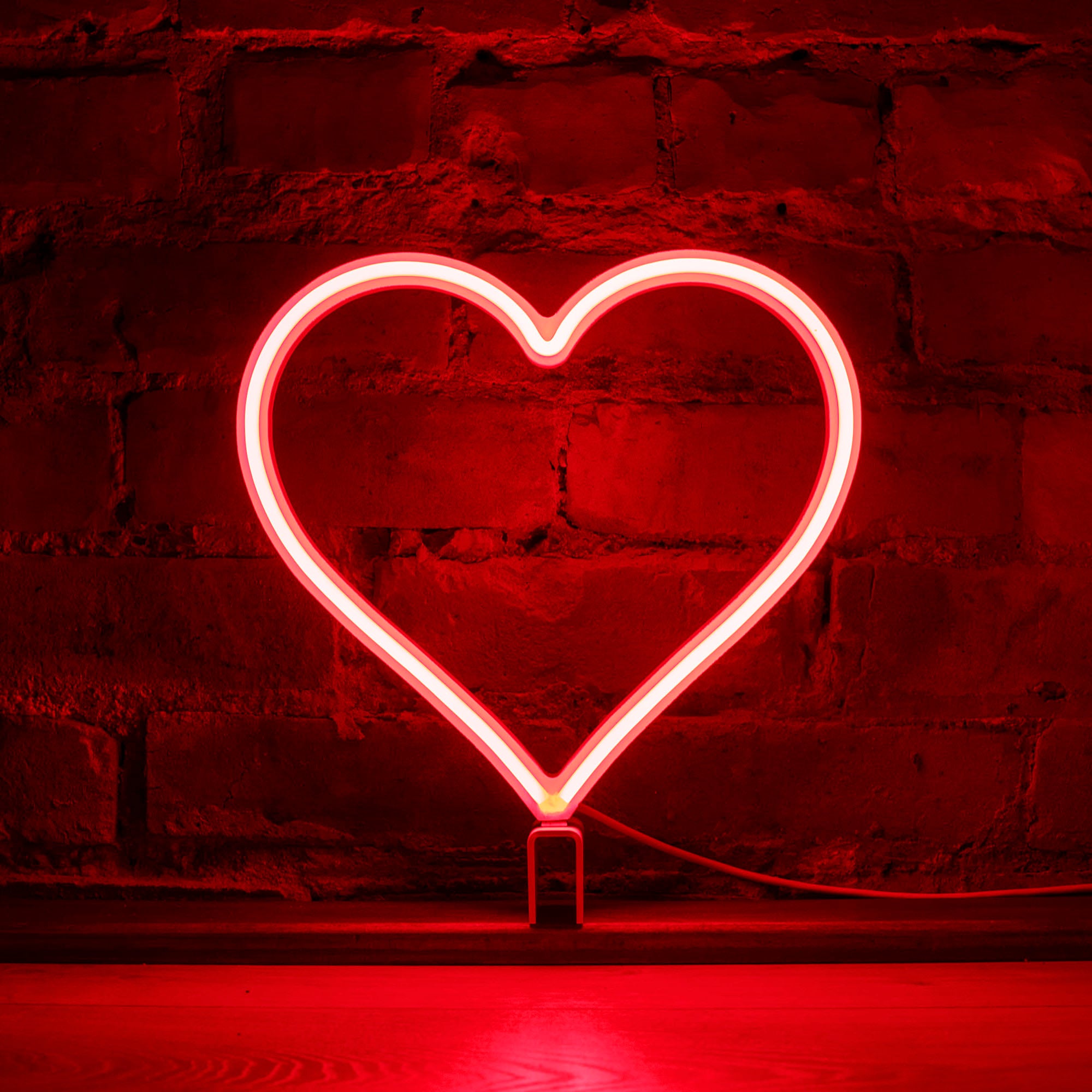 red colored light hearts