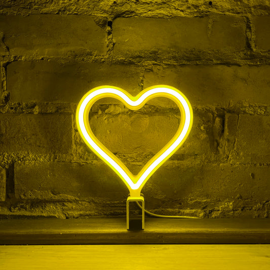 Mini Neon Heart - Yellow