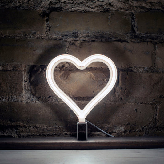 Mini Neon Heart - Cool White