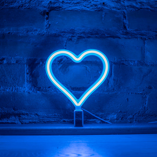 Mini Neon Heart - Cyan